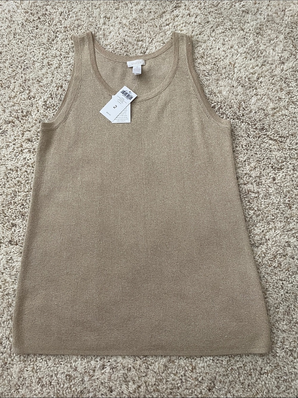 Chico's Shimmery Gold Tank Top